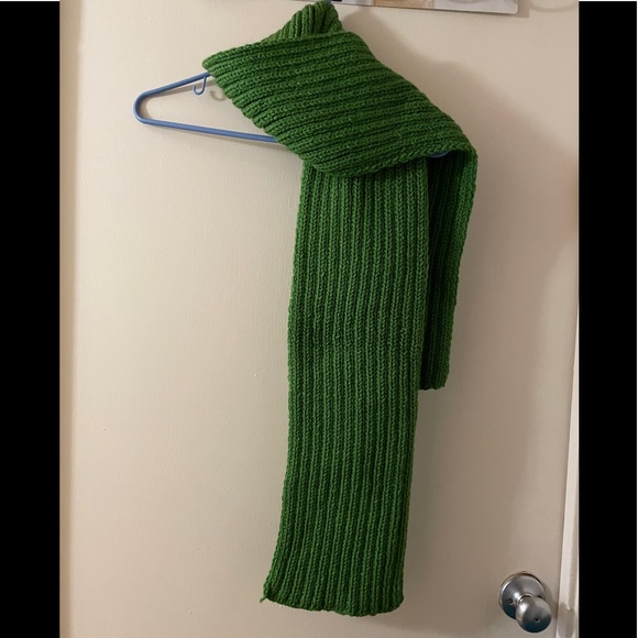 Handmade Green Scarf 63” by 6.5” - Picture 2 of 5